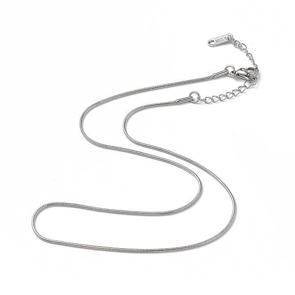 Non-Tarnish 304 Stainless Steel Round Snake Chain Necklace for Men Women