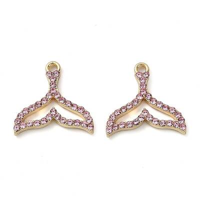 Golden Rack Plating Alloy Rhinestone Pendants