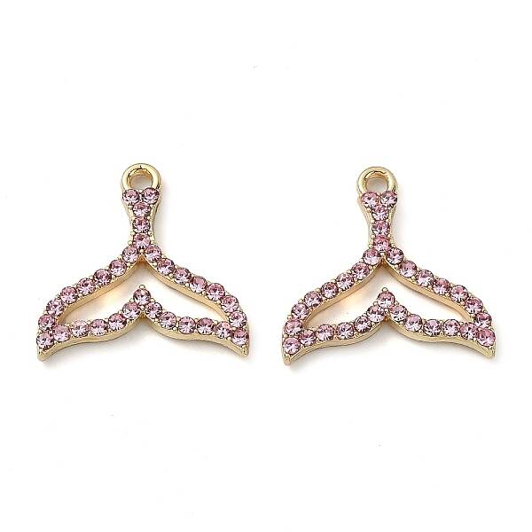 Golden Rack Plating Alloy Rhinestone Pendants