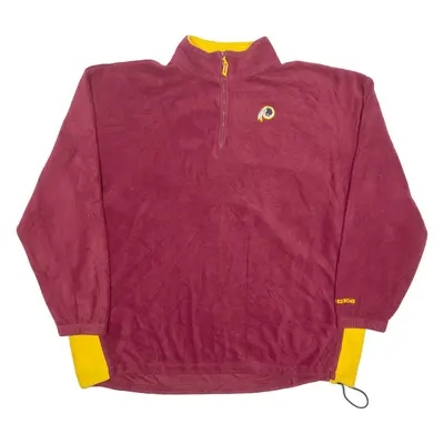 NFL Washington Redskins Mens Fleece Maroon 1/4 Zip Tight Knit 3XL