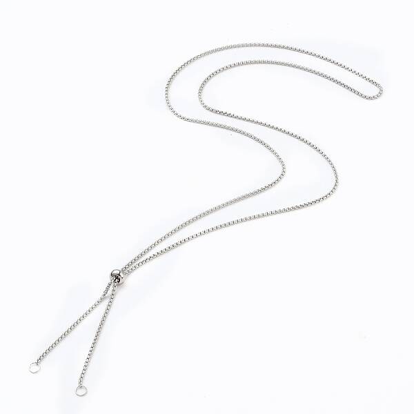 Tarnish Resistant 304 Stainless Steel Box Chain Slider Necklace Making