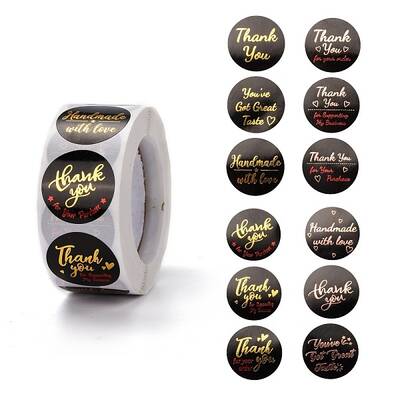 Flat Round Paper Thank You Stickers