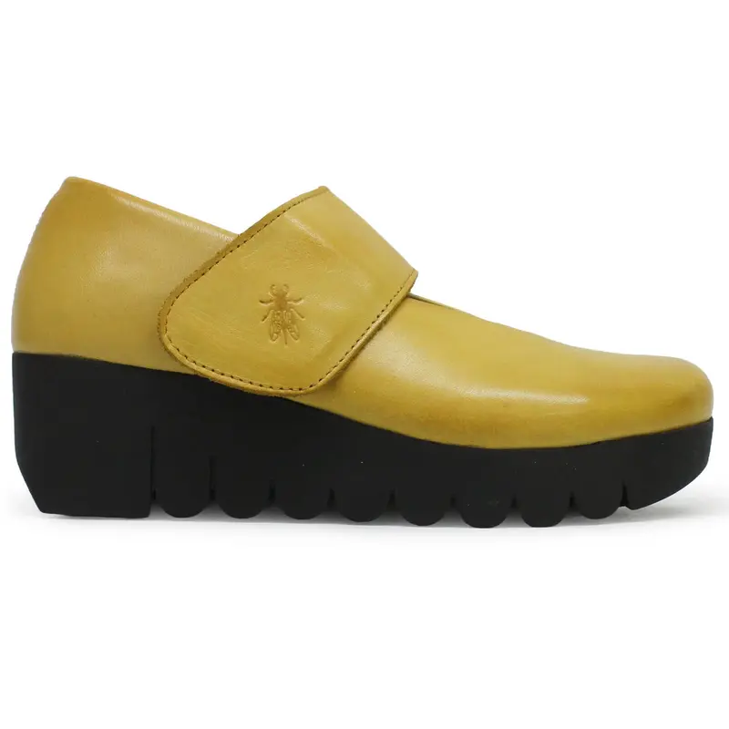 Fly London VARI188FLY Burn Leather Women's Wedge Sole Shoes - Mustard - Size:US 8-8.5 Women