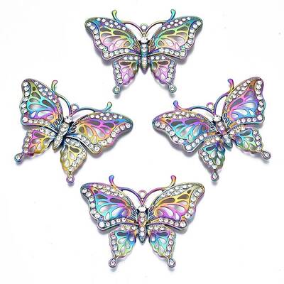 Rack Plating Rainbow Color Alloy Big Pendants