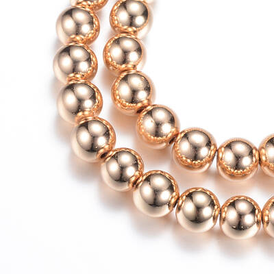 Electroplate Non-magnetic Synthetic Hematite Bead Strands