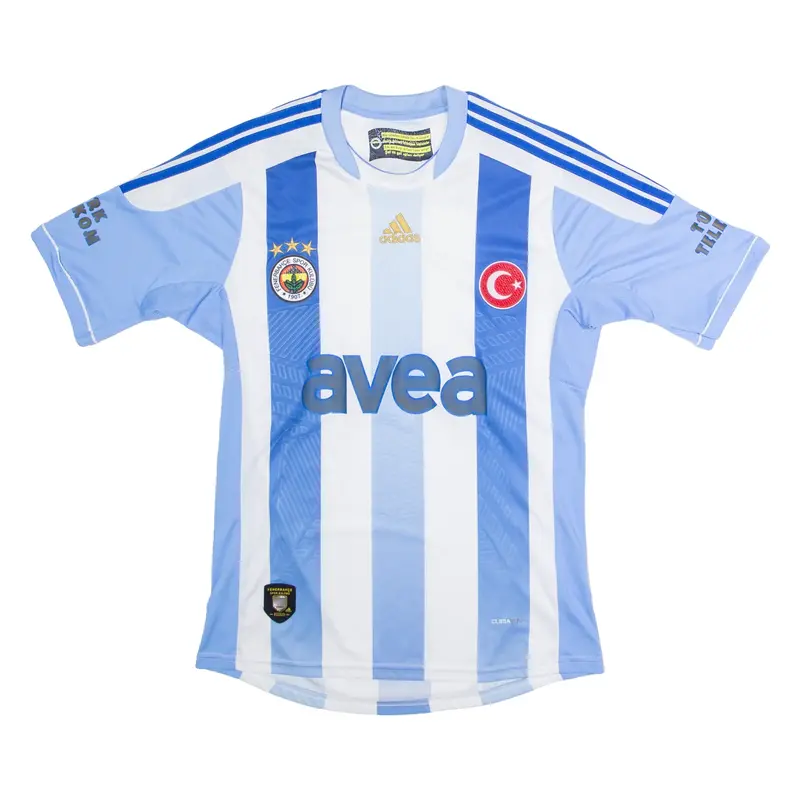 ADIDAS 2011/12 Fenerbahce Away Mens Football Shirt Jersey Blue Crew Neck M