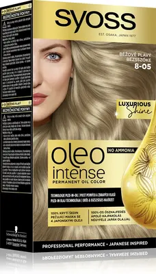 Syoss Oleo Intense permanent hair dye with oil color 8-05 Beige blonde