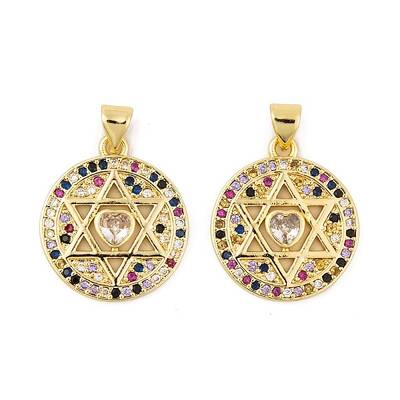Brass Micro Pave Cubic Zirconia Pendants