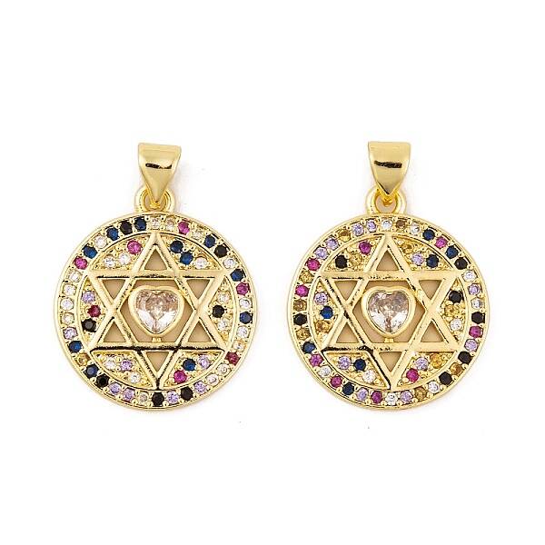 Brass Micro Pave Cubic Zirconia Pendants