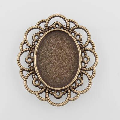 Filigree Wrap Oval Alloy Cabochon Settings