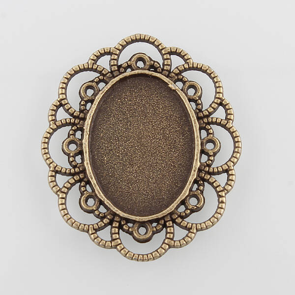 Filigree Wrap Oval Alloy Cabochon Settings