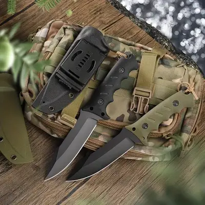 Stainless Steel Knives,Ergonomic Handles, Multipurpose Portable Knife with Sheath &belt clip, Camping Knife for Cooking Mea...