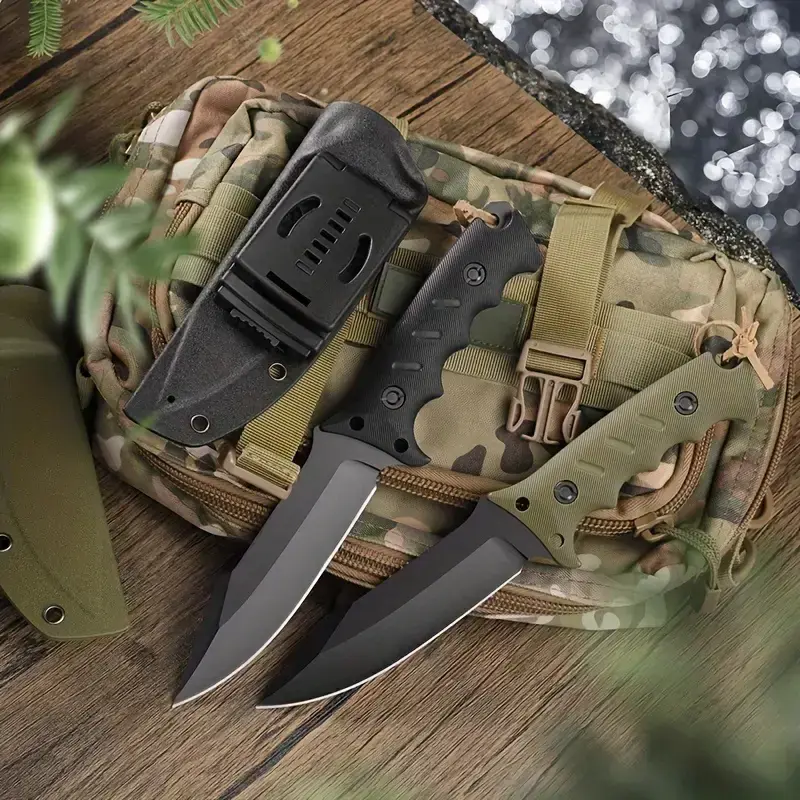 Stainless Steel Knives，Ergonomic Handles, Multipurpose Portable Knife with Sheath &belt clip, Camping Knife for Cooking Mea...