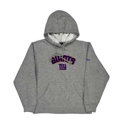 New York Giants Reebok Nfl Hoodie - Medium Grey Cotton Blend