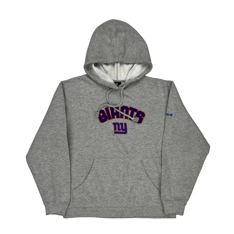 New York Giants Reebok Nfl Hoodie - Medium Grey Cotton Blend