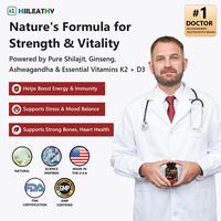 HIILEATHY Optimal Shilajit PRO MAX with K2 & D3 60 Capsules Made in USA with Essential Minerals for Healthy Aging and Immune ...