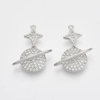 Brass Micro Pave Cubic Zirconia Pendants