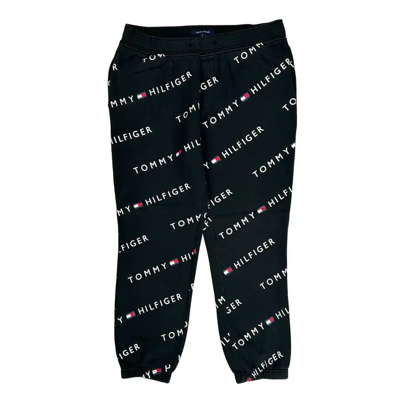 Tommy Hilfiger Slim Fit Joggers - Medium Black Cotton Blend