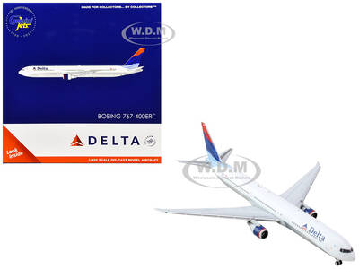Boeing 767-400ER Commercial Aircraft Delta Air Lines (N829MH) White with Red and Blue Tail 1/400 Diecast Model Airplane b...