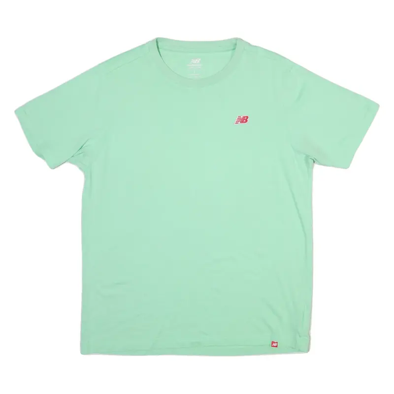 NEW BALANCE Mens T-Shirt Green Crew Neck L