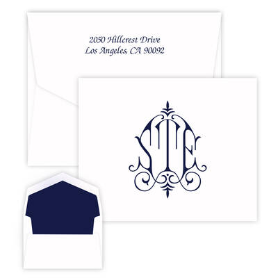 Whitlock Monogram Note - Raised Ink
