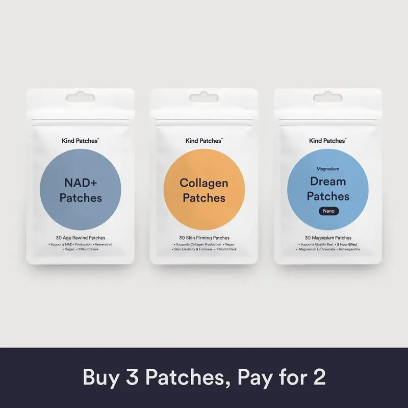 Kind Patches Skin Reboot Bundle, NAD+ Collagen + Melatonin Dream Patches Extra Strong, Healthy Aging, Supports Overall Skin W...