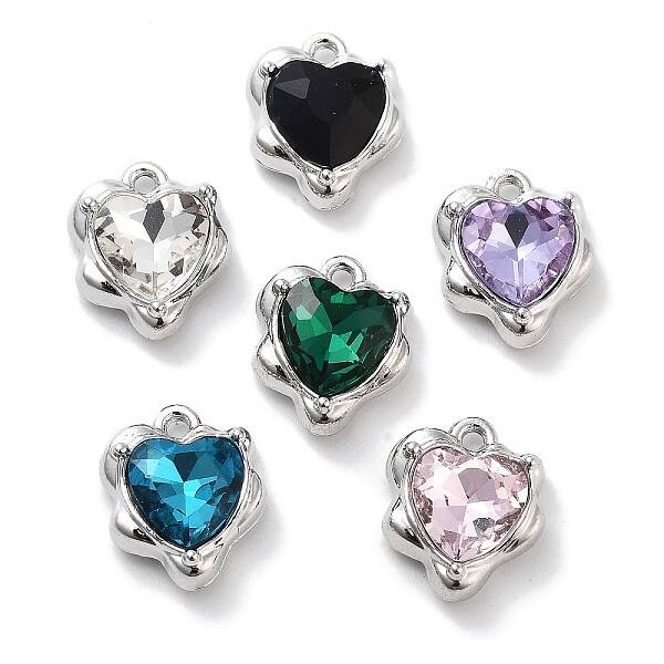 Rack Plating Alloy Rhinestone Charms