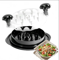 Chicken Shredder Large Chicken Breast Shredder Tool Twist with Brush&Fork, Visible Meat Shredder Machine, Anti-Slip Strip, Er...