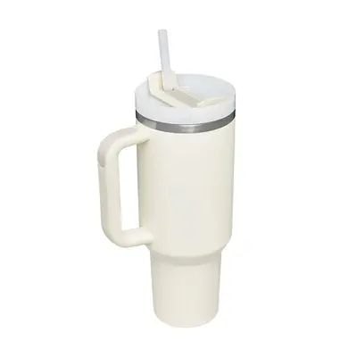 40 Oz Tumbler With Handle Straw Insulated, Stainless Steel Spill Proof Vacuum Coffee Cup Tumbler With Lid Tapered Mug Gifts F...