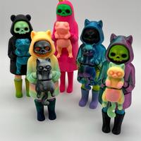 Little Dark and Her Cat 3D Printed Home Decor Spooky Ghost Skeleton Collectible Decoration, Unique Design