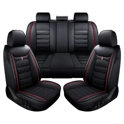 For Dodge Ram 1500 2009-2023 2500 3500 Pickup Trucks Car Seat Covers Full Set PU Leather Front Rear Cushion Non-slip Protecto...