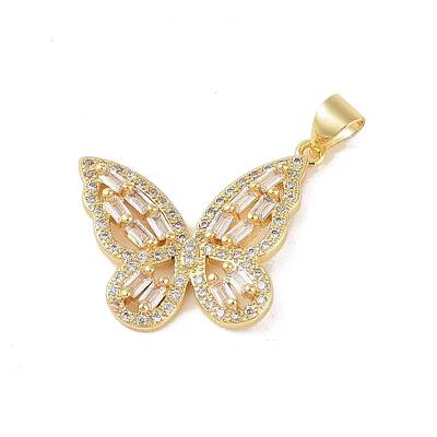 Brass Micro Pave Cubic Zirconia Pendants