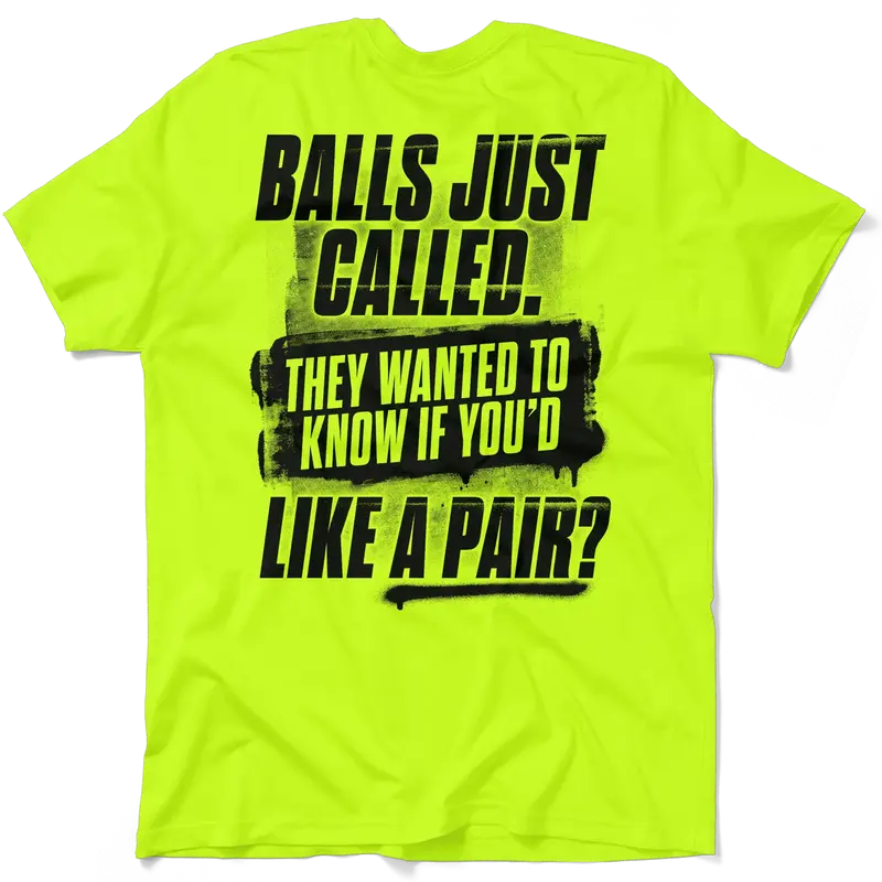 Balls - Safety Yellow T-Shirt