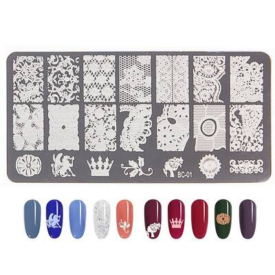 Non-Tarnish Lace Flower Stainless Steel Nail Art Stamping Plates