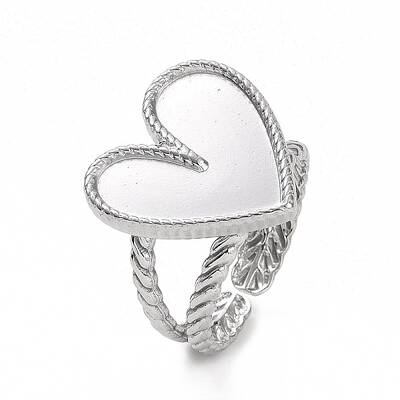 Non-Tarnish 304 Stainless Steel Open Cuff Ring Findings