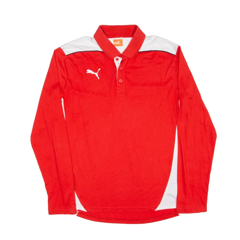 PUMA Polo Shirt Red Long Sleeve Mens L