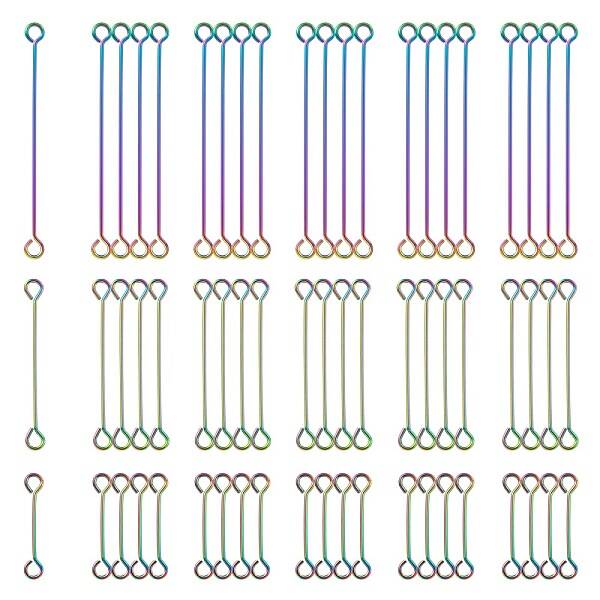60Pcs 3 Style Ion Plating(IP) 304 Stainless Steel Eye Pins