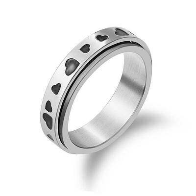 Stainless Steel Rotating Fidget Band Ring