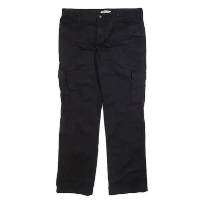 DICKIES Cargo Womens Trousers Black Relaxed Straight W32 L31