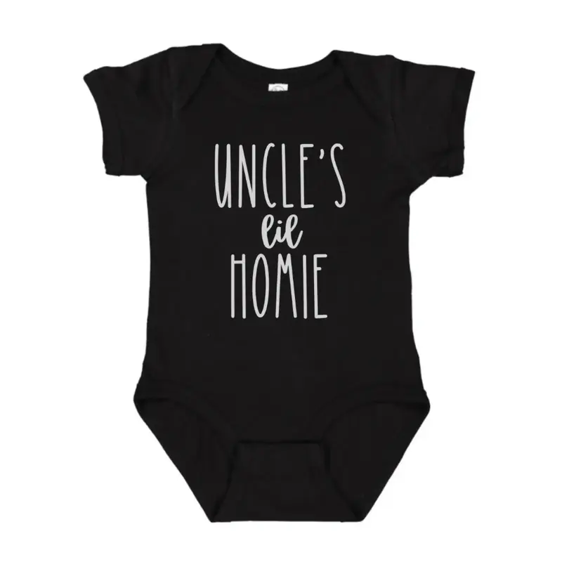 Uncle's Lil Homie Onesie, Newborn Outfit, Custom Baby Shower Gift, Funny Baby Bodysuit, Funny Baby Item
