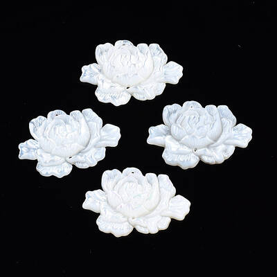 Natural White Shell Link Connectors