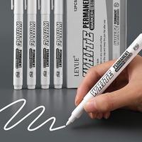 White Ink Marker Pen, 1/2/3/4/5 Counts Quick Dry Waterproof Marker Pen, Paint Marker Pen, Stationery Supplies for Home School...
