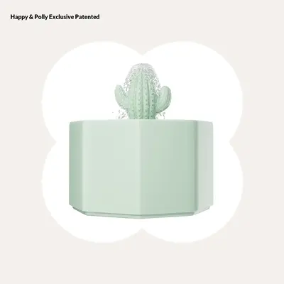 50oz/1.5L Ceramic Food-Grade Cactus Cat Water Fountain Pet Fountain Large Capacity for Kittens and Puppies Usb Powered with F...