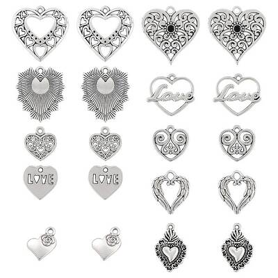 80Pcs 10 Styles Tibetan Style Alloy Pendants