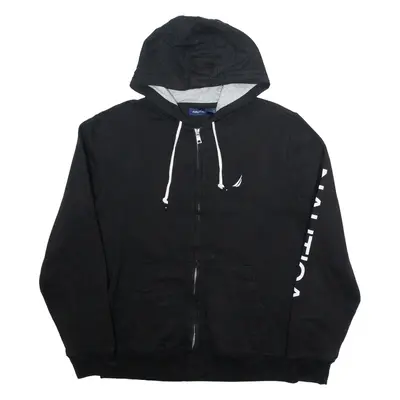 NAUTICA Mens Black Hoodie Full Zip M