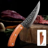 Kitchen Boning Knife , Free Sheath, Multi-Purpose Home Kitchen Knife for Meat ,Meat Cleaver And Boning Knife,Curved Blade Mea...