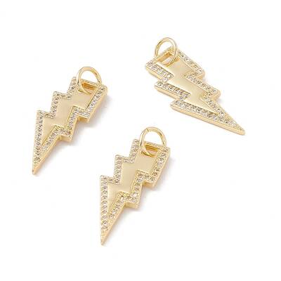 Brass Micro Pave Clear Cubic Zirconia Pendants