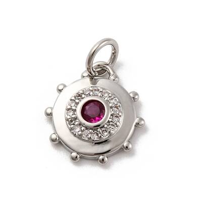 Brass Micro Pave Cubic Zirconia Charms