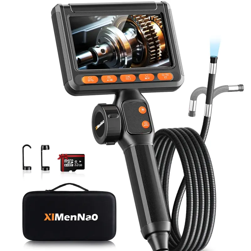 Two-Way Endoscope Camera with Light,0.33in Articulating Snake Camera, Video Inspection Scope for Automotive Aircraft Mechanic...