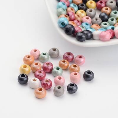Round Natural Wood Beads